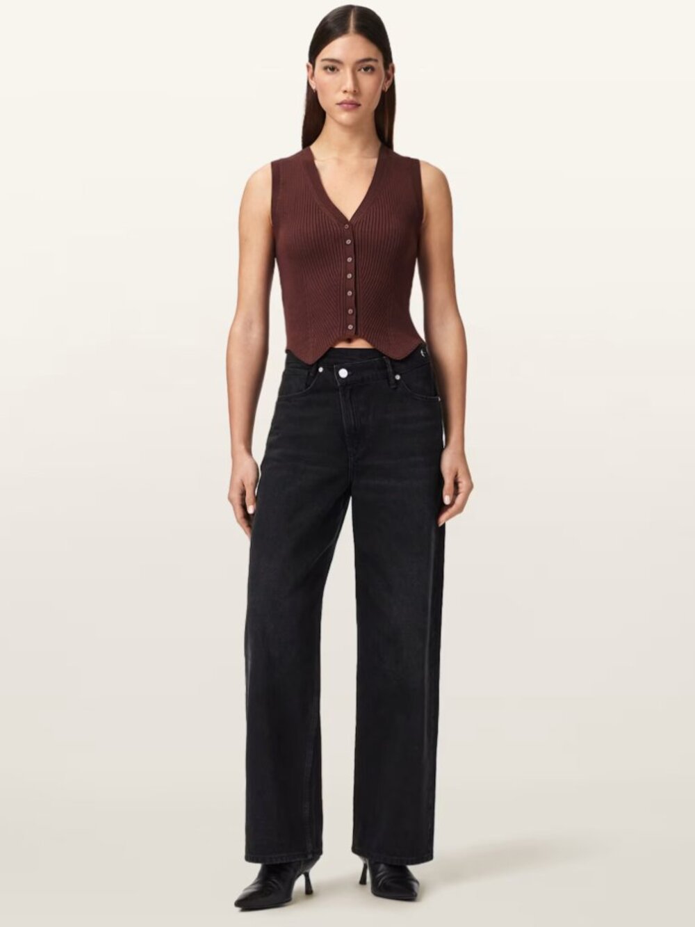 All Saints Cruz Ribbed Knitted Vest NWT - Picture 3 of 7